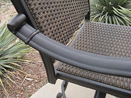 Patio Land Santa Clara Outdoor Patio Swivel Bar Stools Set of 3 Dark Bronze 30