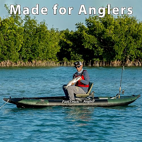 Sea Eagle 385FTA Fasttrack Inflatable Green Fishing Kayak with Accessories