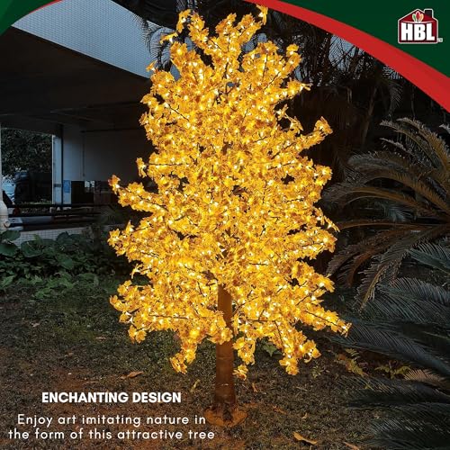 Holiday Bright Lights 9Ft Lighted Maple Leaf Fall Tree with LED Lights Warm White