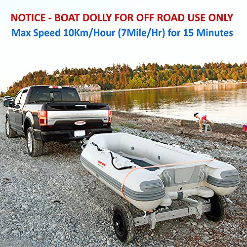 Seamax Aluminium Portable Boat Dolly Set with Handle Silver
