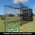 Jones Sports Golf Cage Practice Net 20' x 10' x 10' Frame Kit & Baffle Included