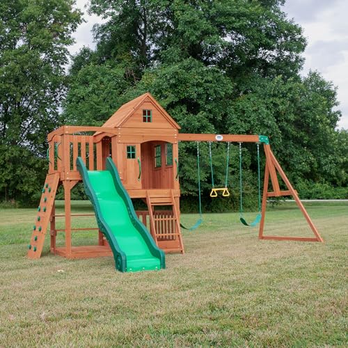 Backyard Discovery Hillcrest Cedar Swing Set Brown
