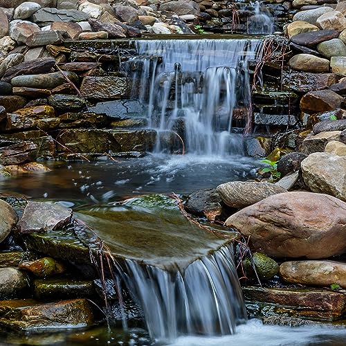 HALF OFF PONDS Simply Waterfalls 6100 Waterfall Kit with MatrixBlox, 10' x 30' EPDM Liner, 6,100 GPH Pump Black