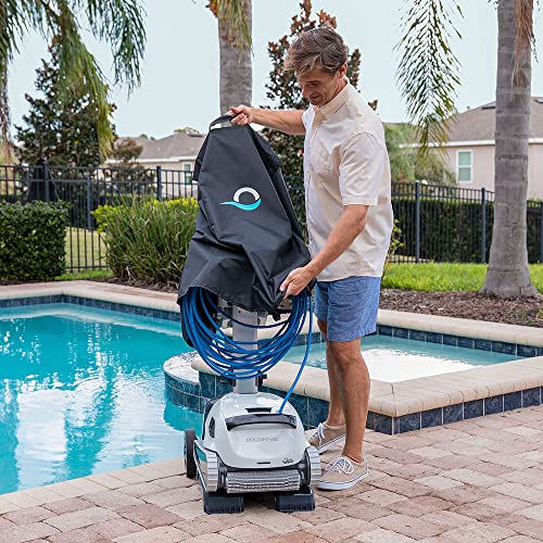 Dolphin Explorer E50 Wi-Fi Robotic Pool Vacuum Cleaner with Caddy & Cover White