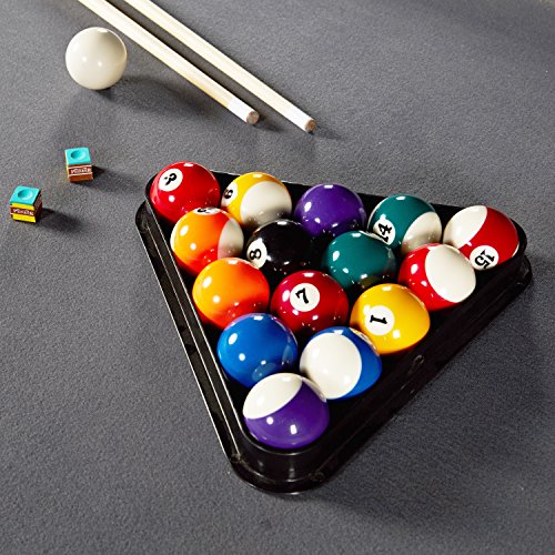 MD Sports 7.5' Titan Drop Pocket Table with Pool Ball and Cue Stick Set Black/Silver