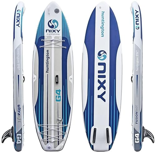 NIXY Huntington Inflatable SUP 9'6" x 32” x 6” Lightweight Stand Up Paddleboard Blue