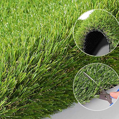 WarmShe Realistic Synthetic Artificial Grass Turf Rug Green 15FTx40FT