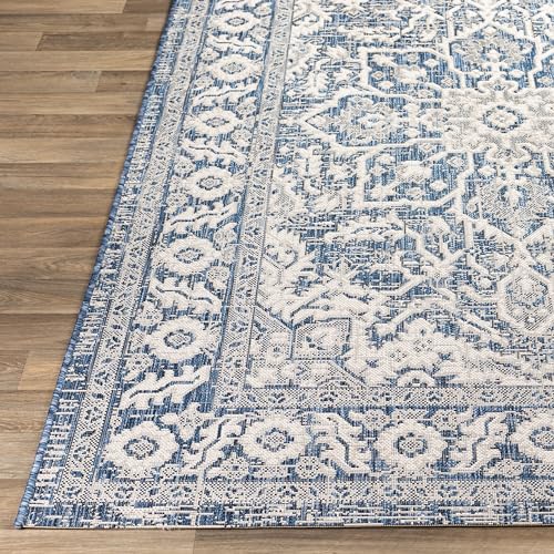MARK & DAY 10x14 Mantinge Traditional Outdoor Rug Navy