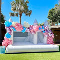BOZHOUYUPIN 15FT Inflatable Bounce House with Slide White