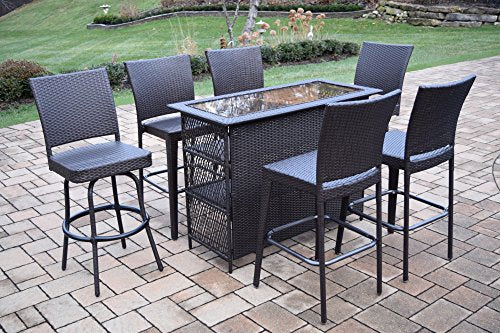 Oakland Living Outdoor Wicker Bar Set Coffee