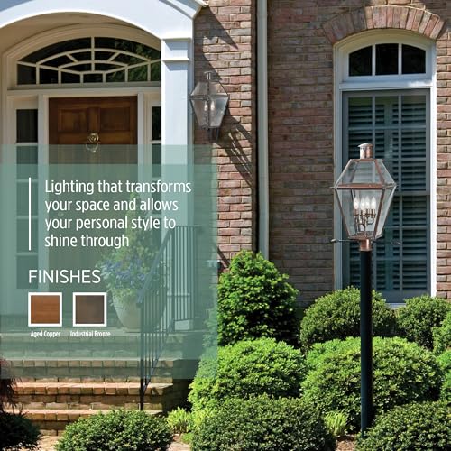 Quoizel Rue De Royal Charleston Outdoor Wall Lantern 29.5 Inch 4-Light Aged Copper