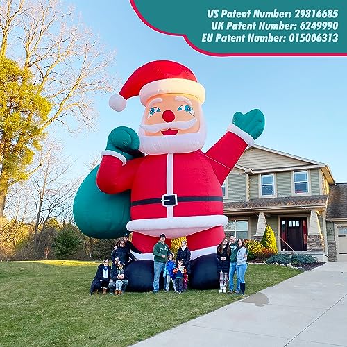 OZIS Giant 40Ft Inflatable Santa Claus with Bag Red