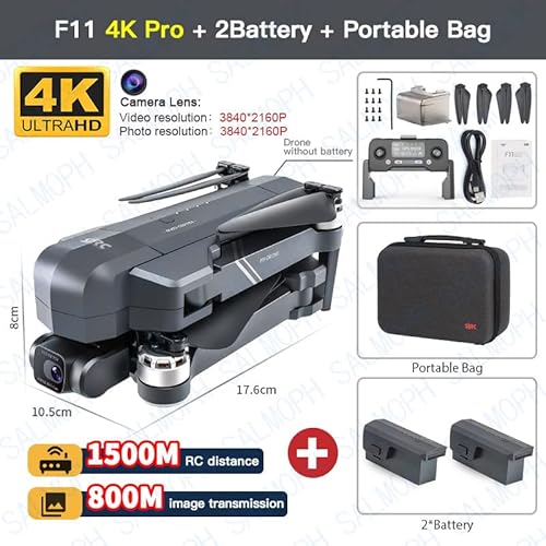 SJRC F11S 4K PRO Drone HD Camera GPS WiFi Gimbal Foldable Quadcopter Black