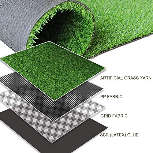 Petgrow 18mm Green Artificial Grass Turf Mat 14x100ft with Drainage Holes