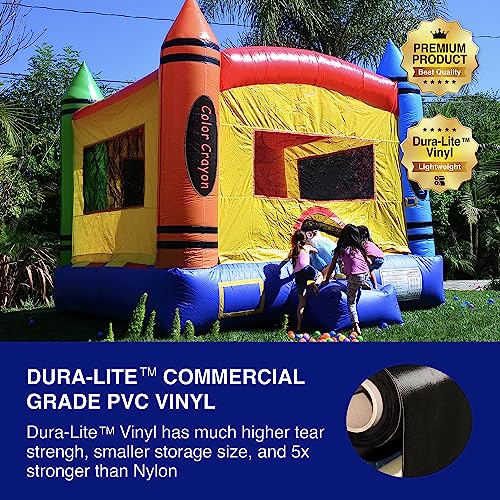 JumpOrange Crayon Commercial Grade Bounce House Yellow