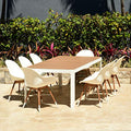 Amazonia Biscayne 9-Piece Rectangular Patio Dining Set Durable Wood White