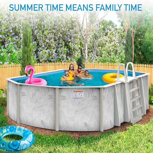 Shop Square 12’ x 24’ Oval Above Ground Pool Kit with Steel Wall Silver