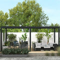 MIRADOR 111DA Louvered Pergola 10Ft x 20Ft Adjustable Roof Charcoal