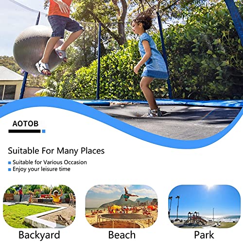 AOTOB 14 FT Trampoline with Safety Enclosure Net & Ladder Navy Blue