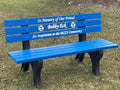 The Roudebush Company Memorial Park Bench with Color Filled Epoxy Letters Recycled Plastic