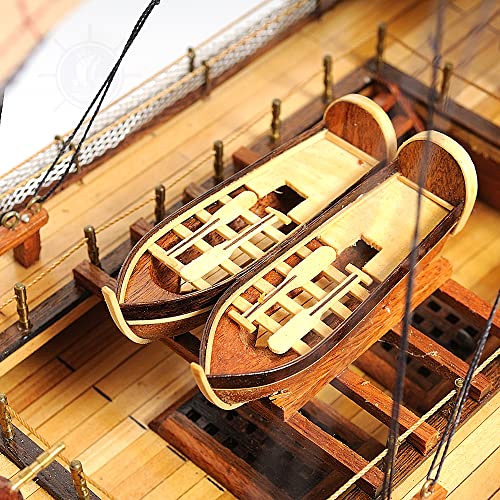 Old Modern Handicrafts Large HMS Surprise Model Ship with Floor Display Case Multi Color