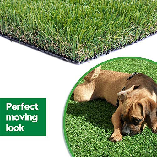 WarmShe Artificial Grass Turf 1.38inch 4 Tone Green 10FTx82FT