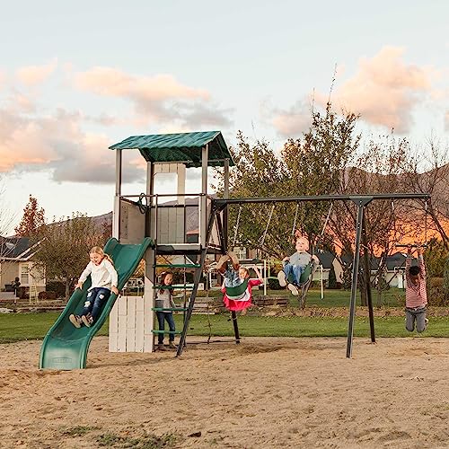 Lifetime Adventure Clubhouse Swing Set Playset Earthtone