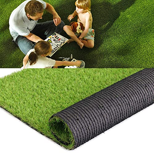 Griclner 35mm Artificial Turf Lawn Fake Grass Green, 1.38" Pile Height, 9FTX76FT