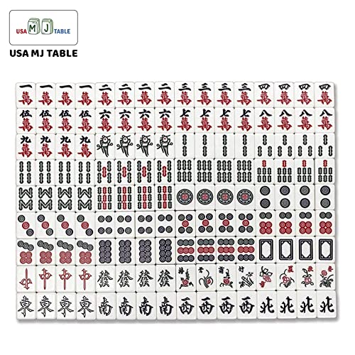 usamjtable Folding Automatic Mahjong Table Ultra Thin Wood Grain with Table Cover