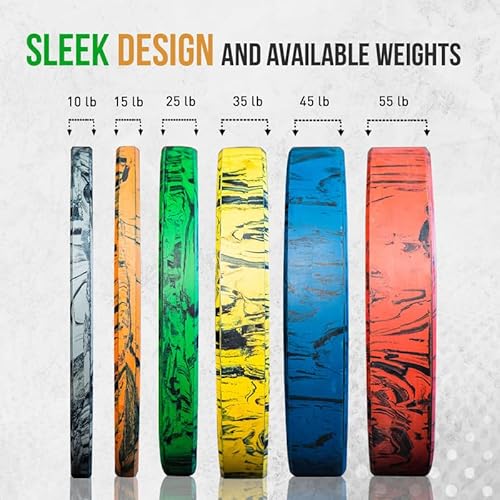 FringeSport Tie-Dye Tiger Stripe Bumper Plates Set 370 lbs