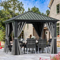 YITAHOME 10X10FT Metal Hardtop Gazebo Outdoor Patio Canopy Gray