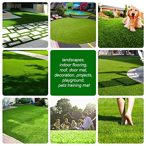 SV Household Decor Realistic Deluxe Artificial Grass Synthetic Turf Carpet Green 13 FT x 82 FT