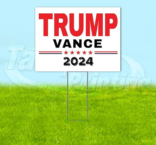 TampaPrinting Trump Vance Yard Sign 18" x 24" with Metal Step Stake