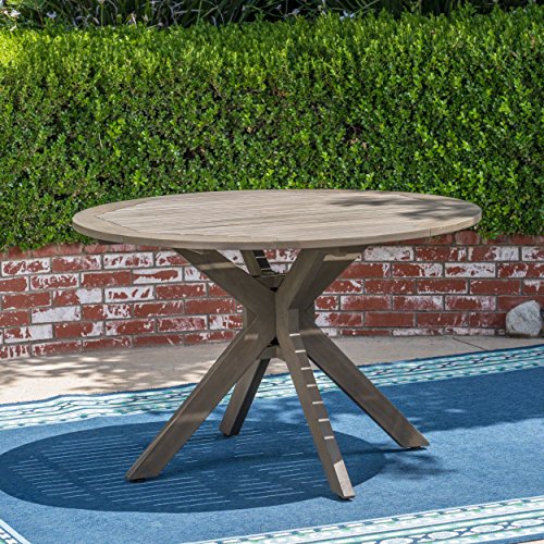 Christopher Knight Home Lina Outdoor 5 Piece Wood and Wicker Dining Set Gray
