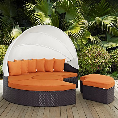 America Luxury - Outdoor Modern Urban Design Patio Canopy Daybed Sofa Orange