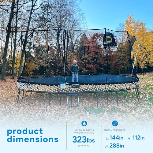 Springfree Jumbo Oval Trampoline 12x19 ft Black