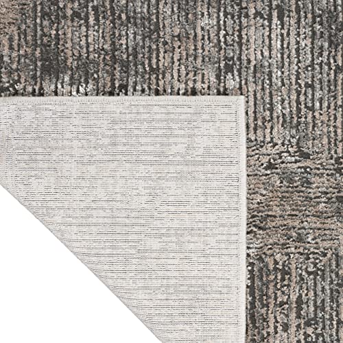 Calvin Klein CK024 Irradiant Abstract Area Rug 9' x 12' Black Ivory