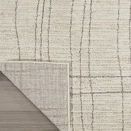 Nourison Andes Abstract Area Rug 9' x 12' Ivory Grey