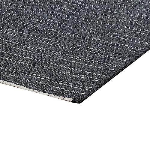 Benzara Handwoven Indoor Outdoor Area Rug 8 x 10 Charcoal Gray