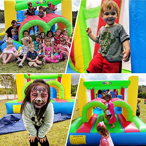 YARD Inflatable Obstacle Course Bounce House with Slide for Ages 3-12 Green