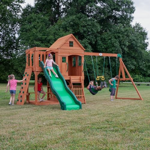 Backyard Discovery Hillcrest Cedar Swing Set Brown