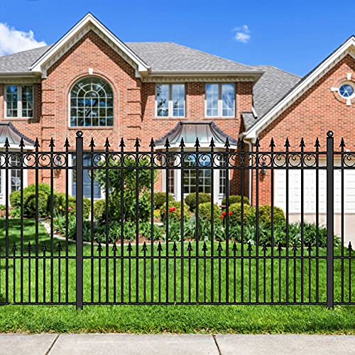 ALEKO Security Fencing Kit 2-Panel Steel Fence Modern Garden Anti-Rust Panels 8x5 Prague