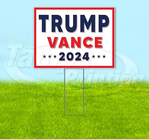 TampaPrinting Trump Vance Yard Sign 18" x 24" with Metal Stake