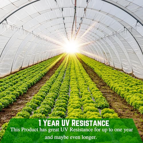 Farm Plastic Supply Clear Greenhouse Plastic Sheeting 6 mil 1 Year UV Resistant Polyethylene 60' x 80'