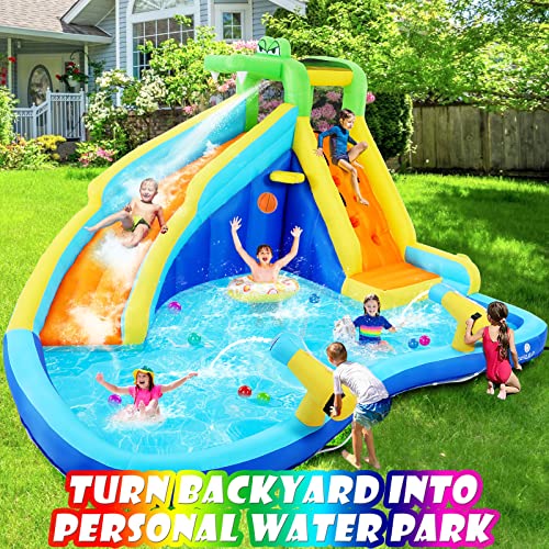 Whubefy Inflatable Water Slide Bounce House Multicolor