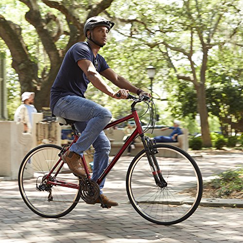 ROYCE UNION RMY 700c Mens 21-Speed Hybrid Comfort Bike 17" Aluminum Frame Metallic Red