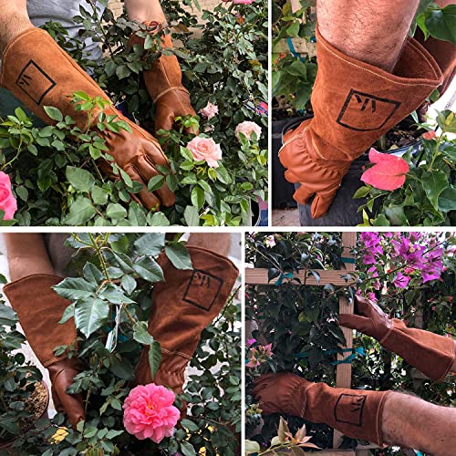 ArtAK Bulk 88 Pairs Rose Pruning Gloves Brown
