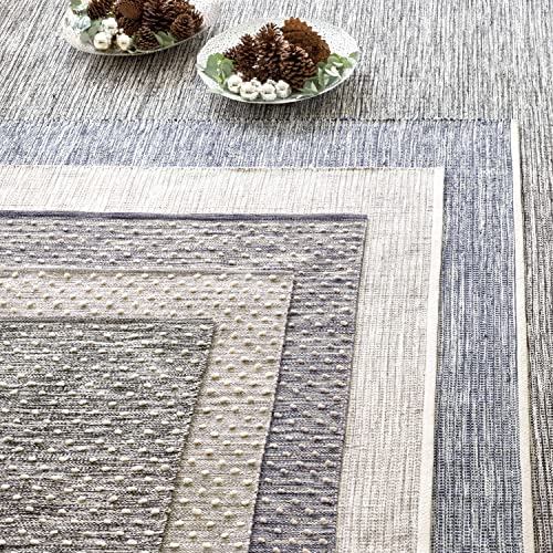 Dash & Albert Handwoven Hobnail Indoor/Outdoor Rug 8x10 Feet Grey