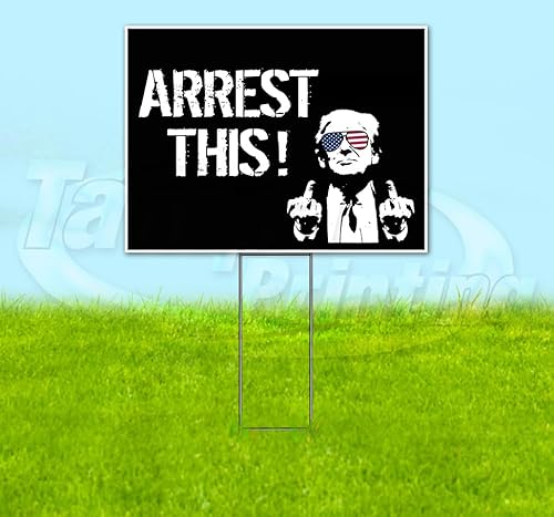 TampaPrinting Trump Arrest Yard Sign 18" x 24" with Metal Step Stake