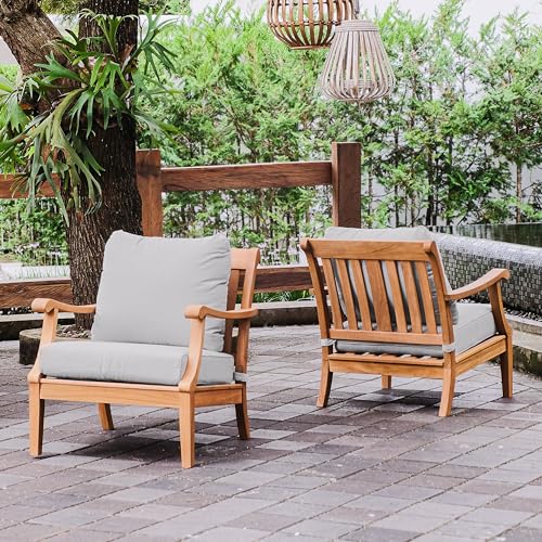 Cambridge Casual Robin Teak Wood 4 Piece Patio Conversation Set Natural Teak